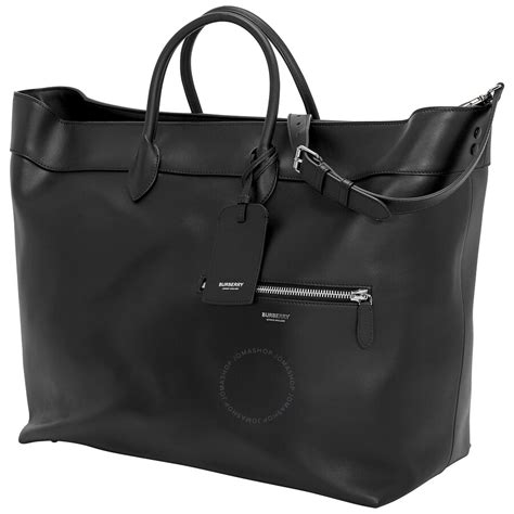 burberry sanford leather tote|Burberry Men's Black Sanford Leather Tote Bag .